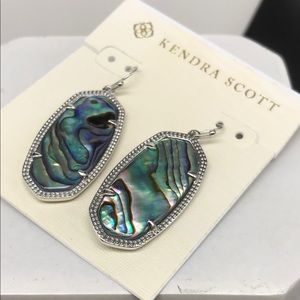 Kendra Scott Elle Abalone shell Silver earrings Never Used